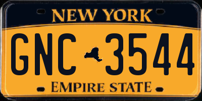 NY license plate GNC3544
