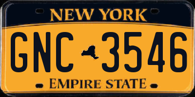 NY license plate GNC3546