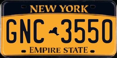 NY license plate GNC3550