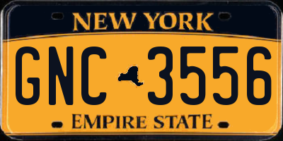 NY license plate GNC3556
