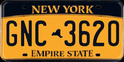 NY license plate GNC3620