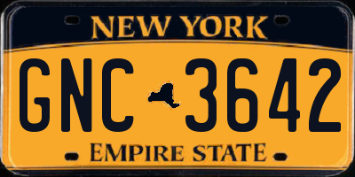 NY license plate GNC3642