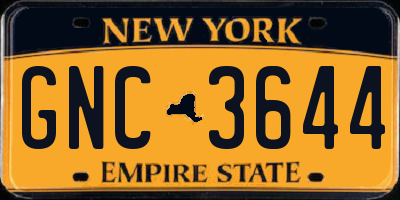 NY license plate GNC3644