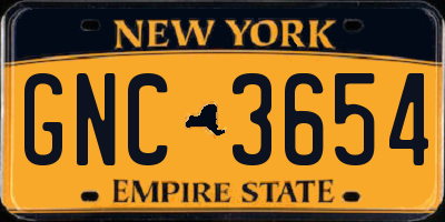 NY license plate GNC3654