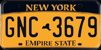 NY license plate GNC3679