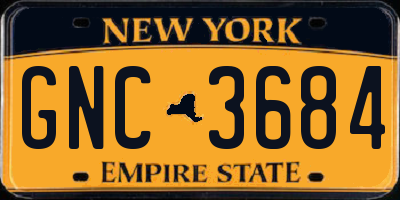 NY license plate GNC3684