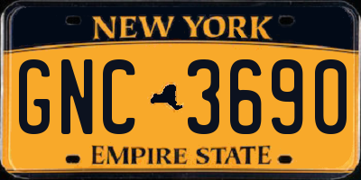 NY license plate GNC3690