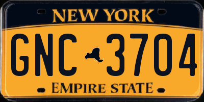 NY license plate GNC3704