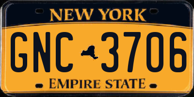 NY license plate GNC3706