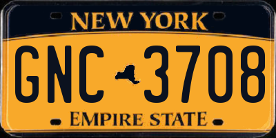 NY license plate GNC3708