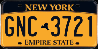 NY license plate GNC3721