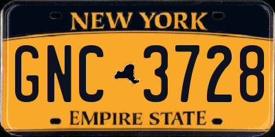 NY license plate GNC3728