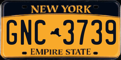 NY license plate GNC3739