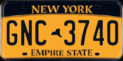 NY license plate GNC3740