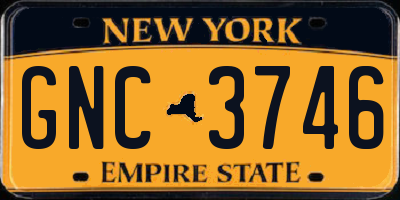 NY license plate GNC3746