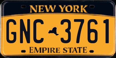 NY license plate GNC3761