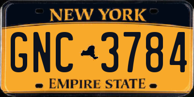 NY license plate GNC3784