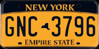 NY license plate GNC3796