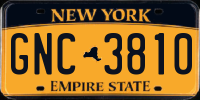NY license plate GNC3810