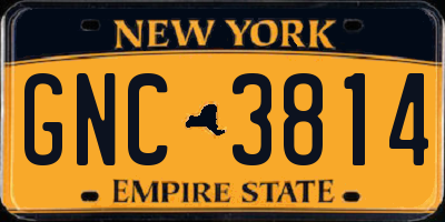NY license plate GNC3814