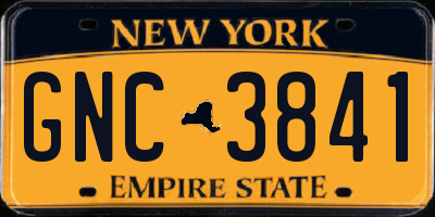 NY license plate GNC3841