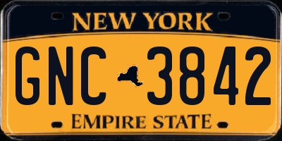 NY license plate GNC3842