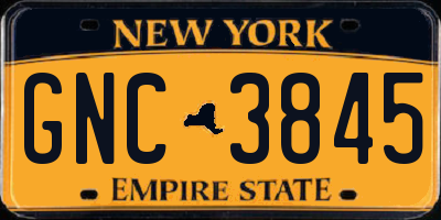 NY license plate GNC3845