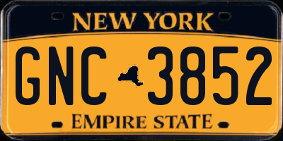 NY license plate GNC3852