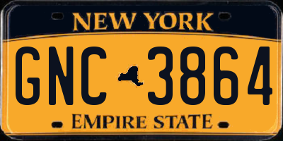 NY license plate GNC3864