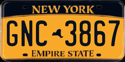 NY license plate GNC3867