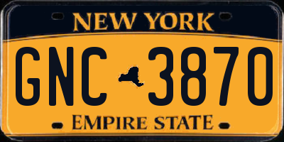 NY license plate GNC3870