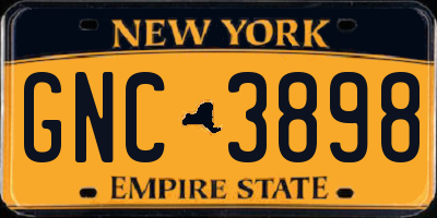 NY license plate GNC3898