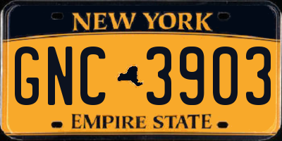 NY license plate GNC3903