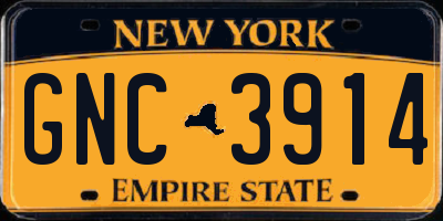 NY license plate GNC3914