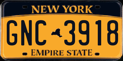 NY license plate GNC3918