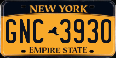 NY license plate GNC3930