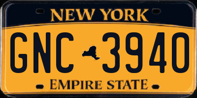 NY license plate GNC3940
