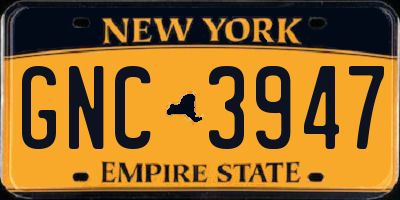 NY license plate GNC3947