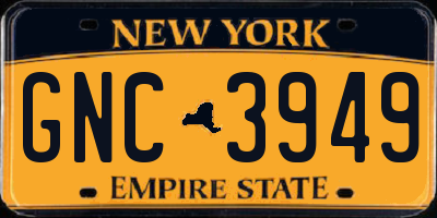 NY license plate GNC3949