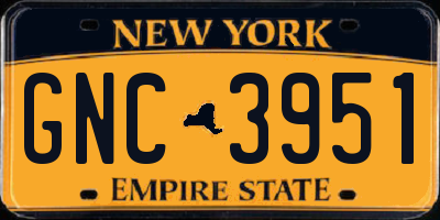 NY license plate GNC3951