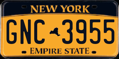 NY license plate GNC3955