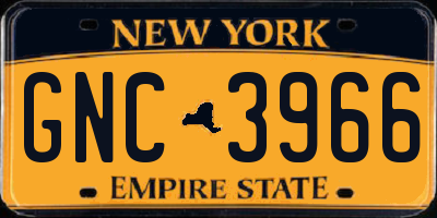NY license plate GNC3966
