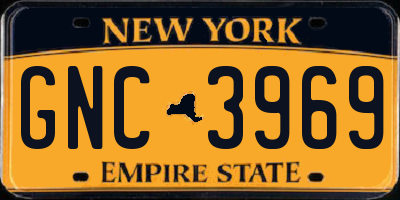NY license plate GNC3969