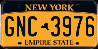 NY license plate GNC3976
