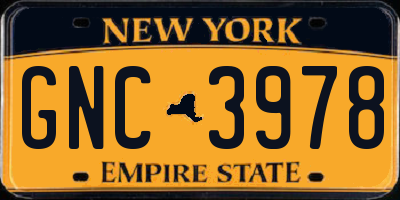 NY license plate GNC3978