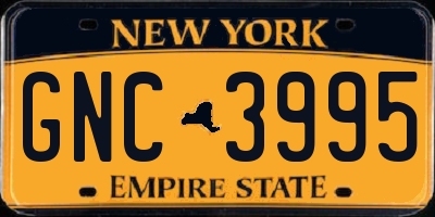 NY license plate GNC3995