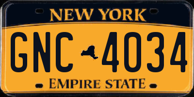 NY license plate GNC4034