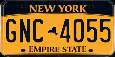 NY license plate GNC4055
