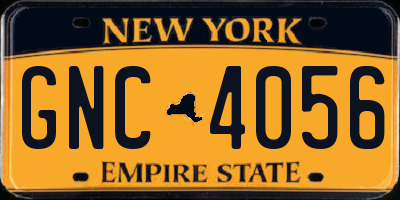 NY license plate GNC4056