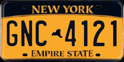 NY license plate GNC4121
